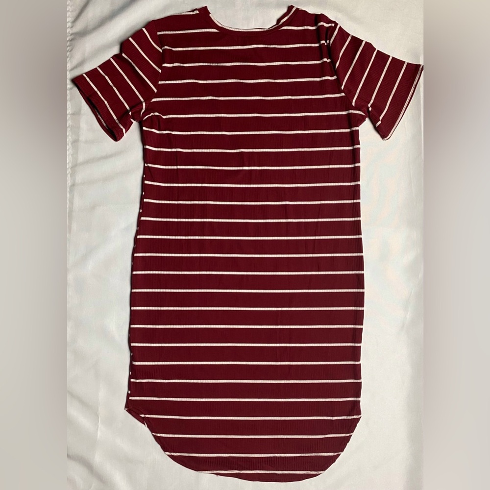 Striped Ribbed Knit Tunic Dress - Picture 2 of 5
